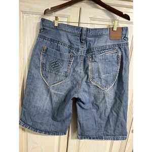VTG Enyce Jean Shorts Men's 38 Medium Blue Denim Baggy Hip Hop Y2K Jorts